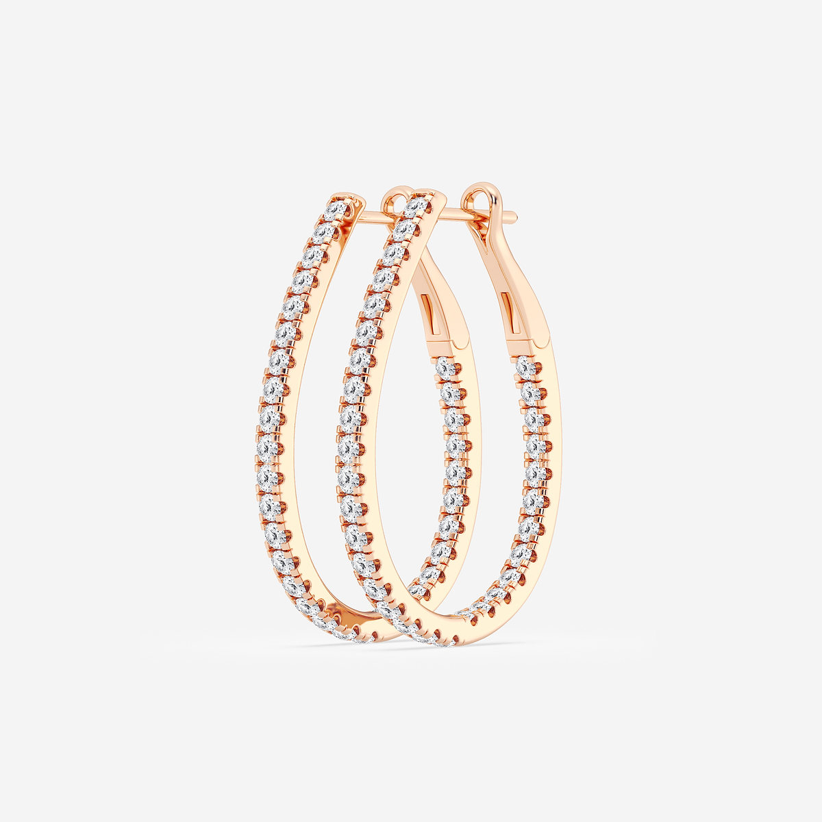 Additional Image 1 for  2 ctw Round Lab Grown Diamond Inside Out Hoop Earrings