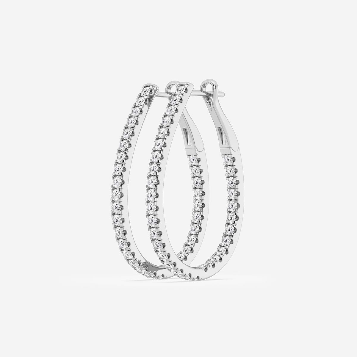 Additional Image 1 for  2 ctw Round Lab Grown Diamond Inside Out Hoop Earrings