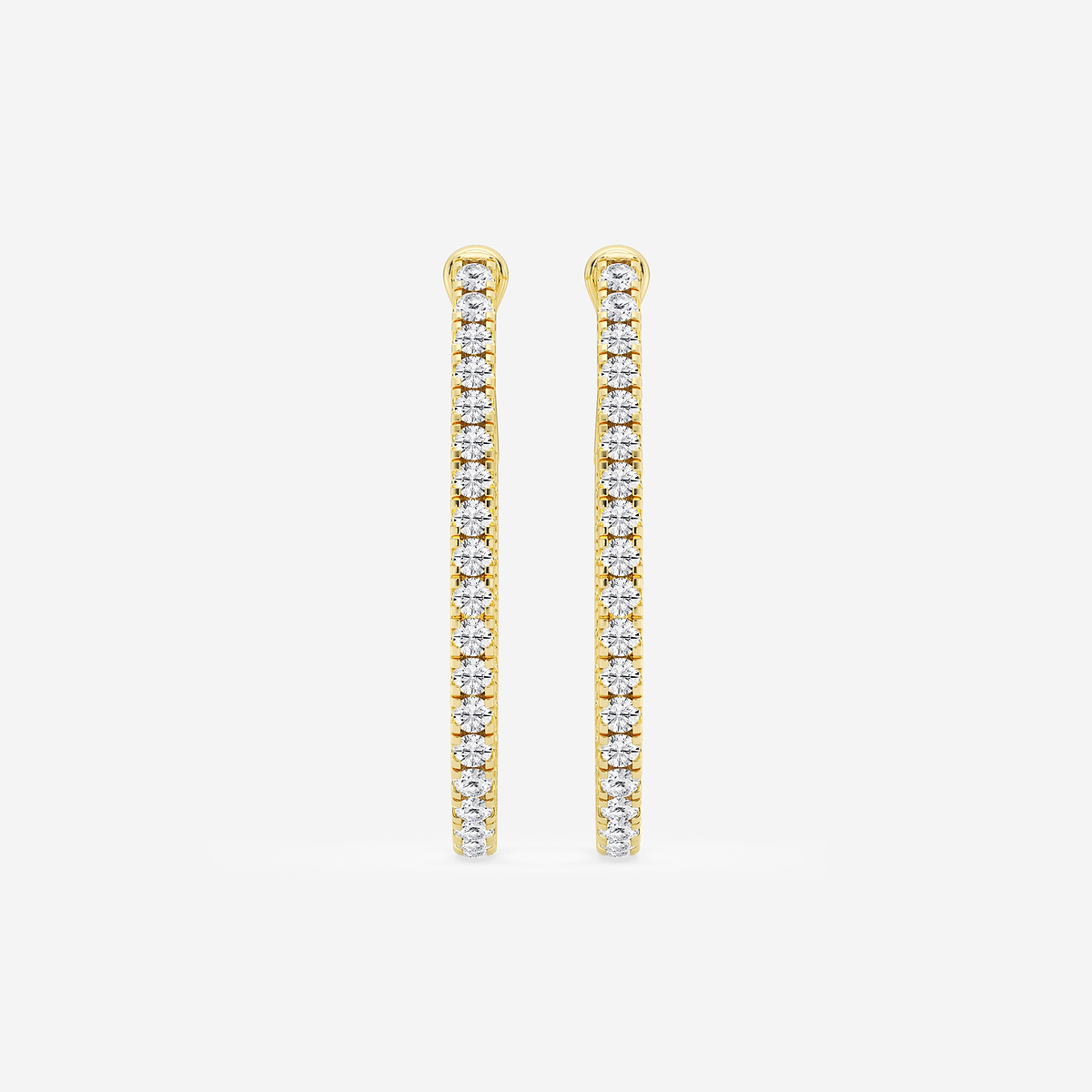 2 ctw Round Lab Grown Diamond Inside Out Hoop Earrings
