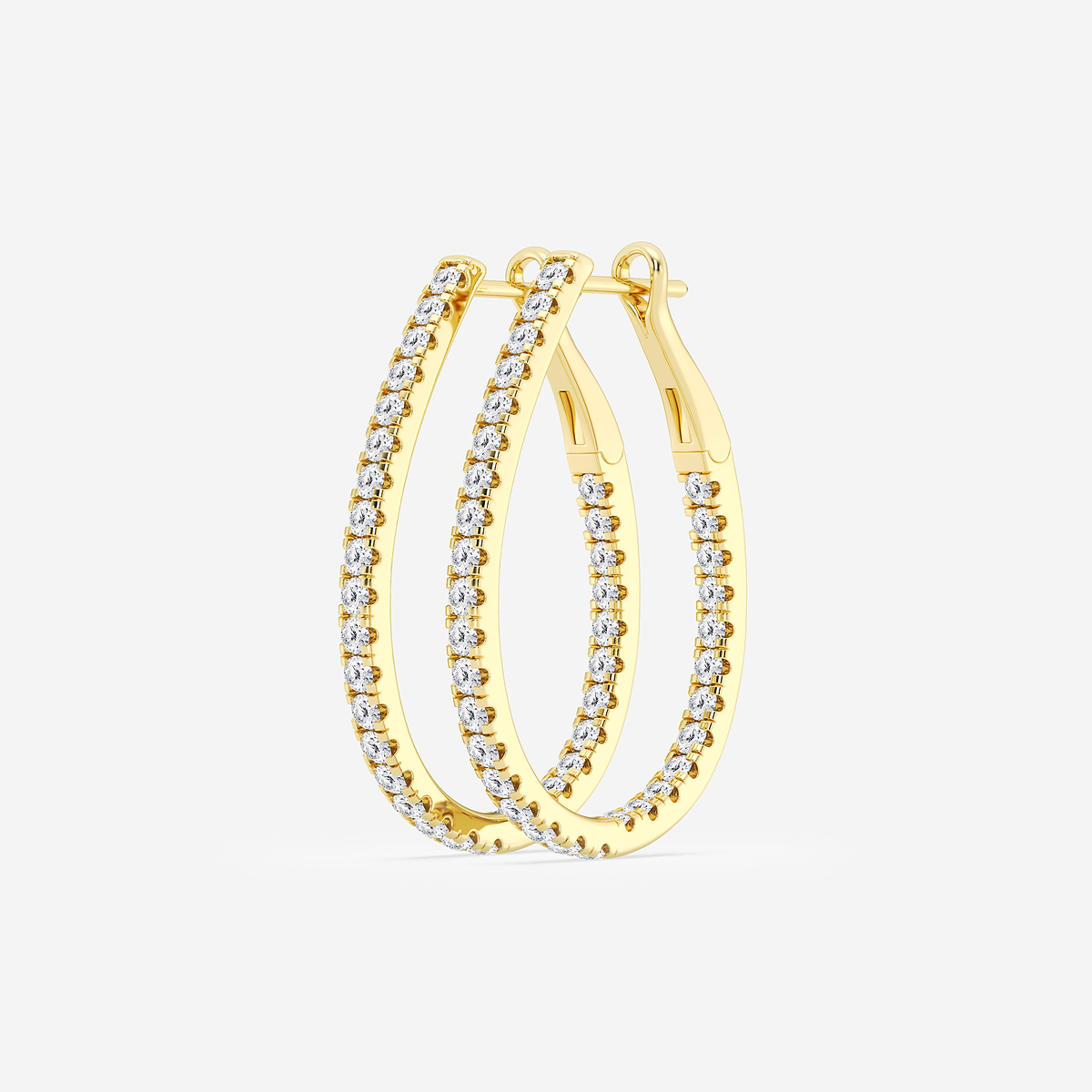 Additional Image 1 for  2 ctw Round Lab Grown Diamond Inside Out Hoop Earrings
