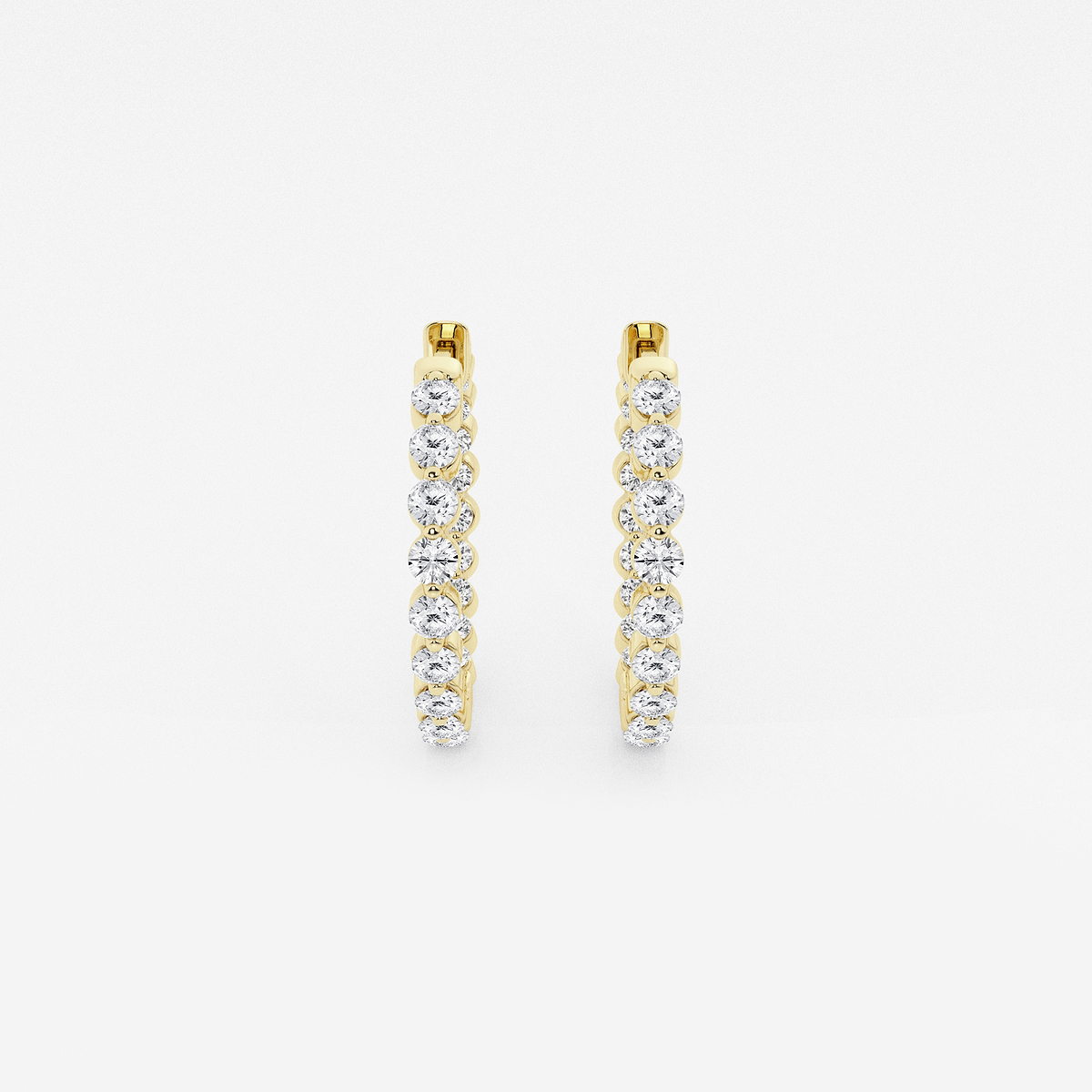 1 ctw Round Lab Grown Diamond Inside Out Floating Hoop Earrings