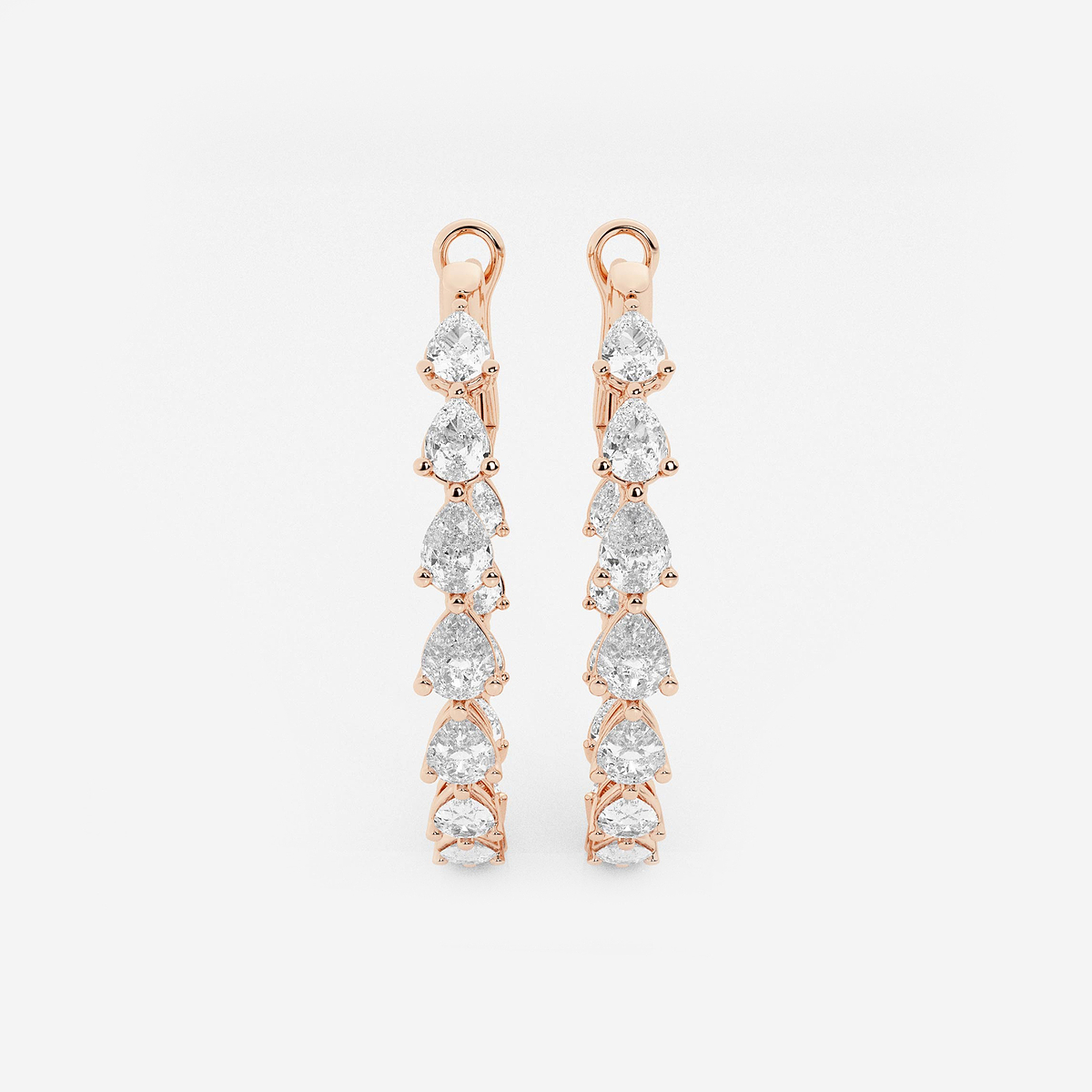 3 ctw Pear Lab Grown Diamond Inside Out Hoop Earrings