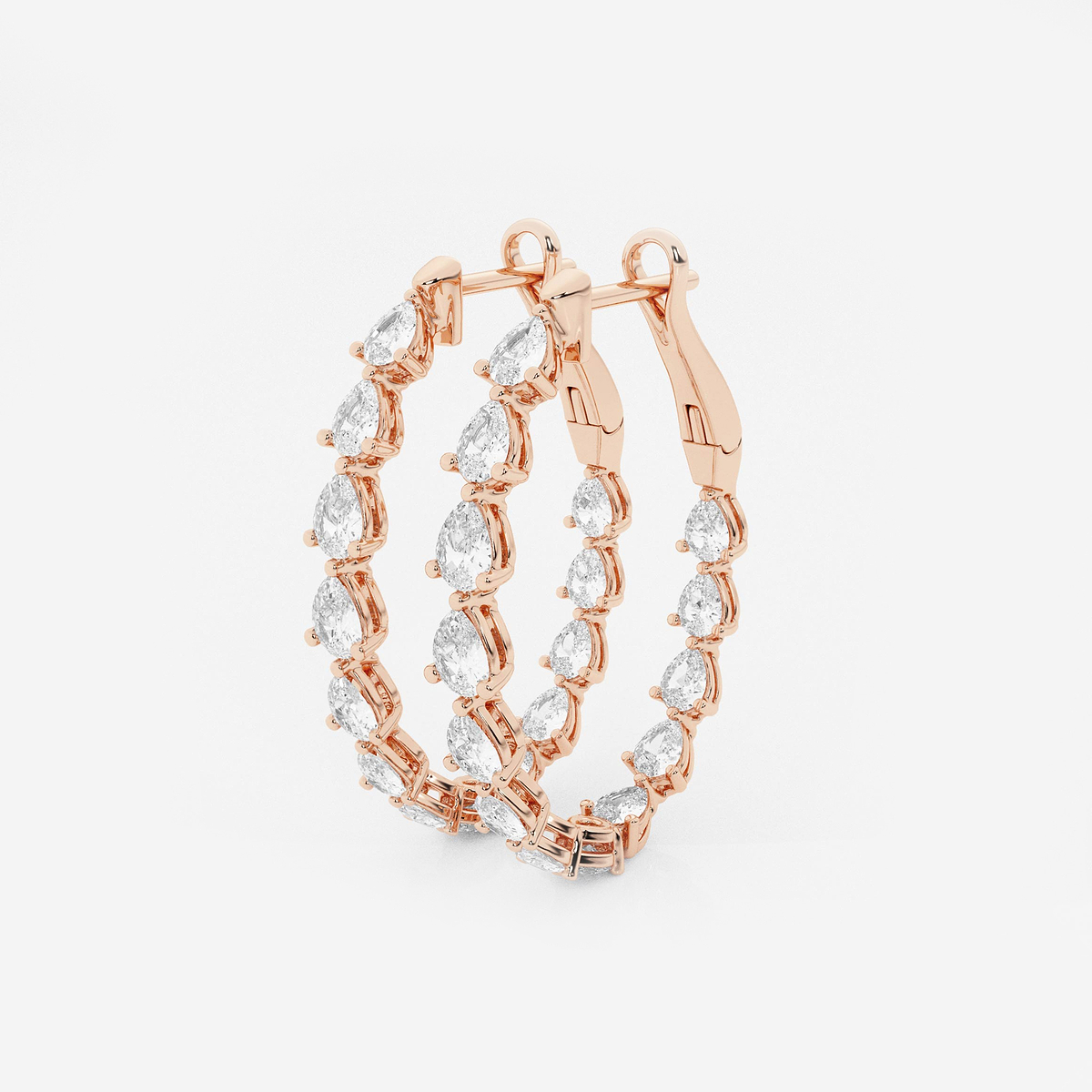 Additional Image 1 for  3 ctw Pear Lab Grown Diamond Inside Out Hoop Earrings