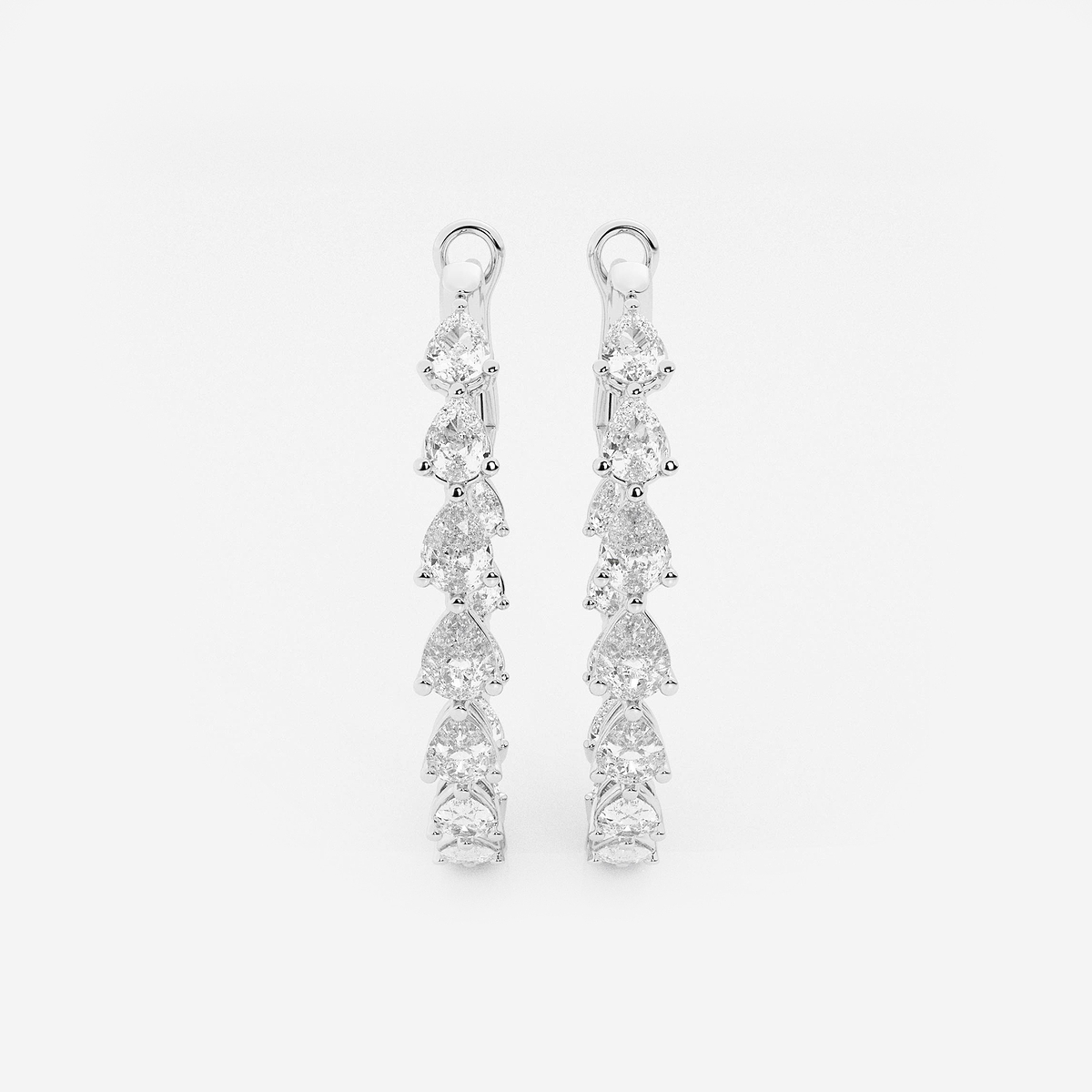 3 ctw Pear Lab Grown Diamond Inside Out Hoop Earrings