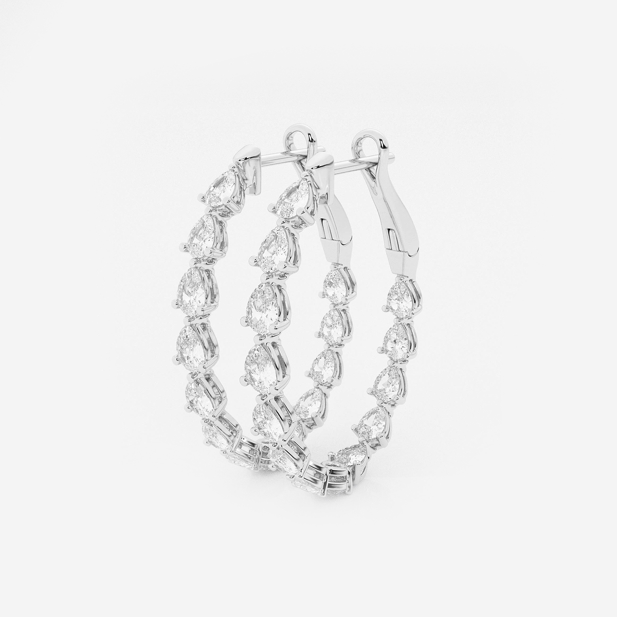 Additional Image 1 for  3 ctw Pear Lab Grown Diamond Inside Out Hoop Earrings