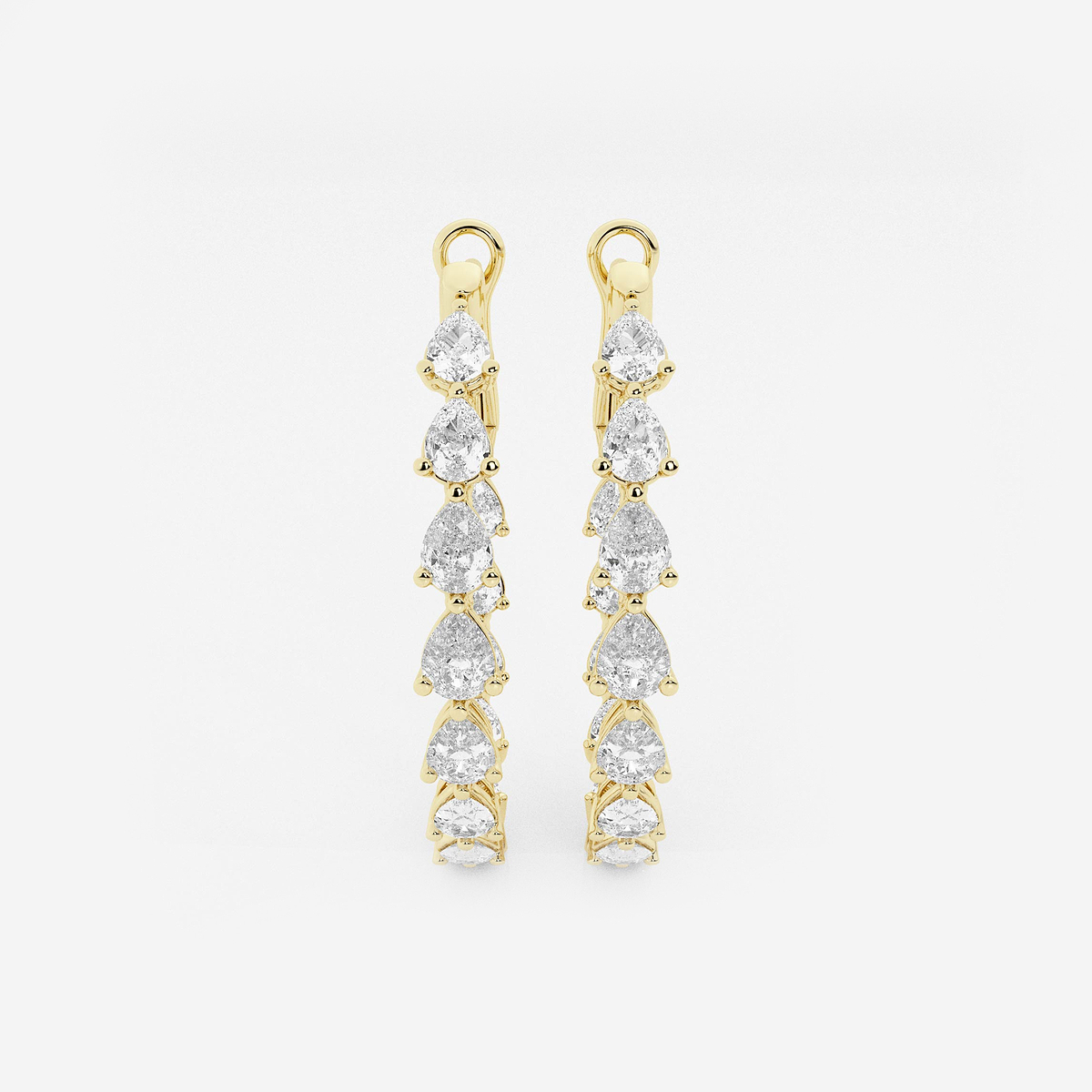 3 ctw Pear Lab Grown Diamond Inside Out Hoop Earrings