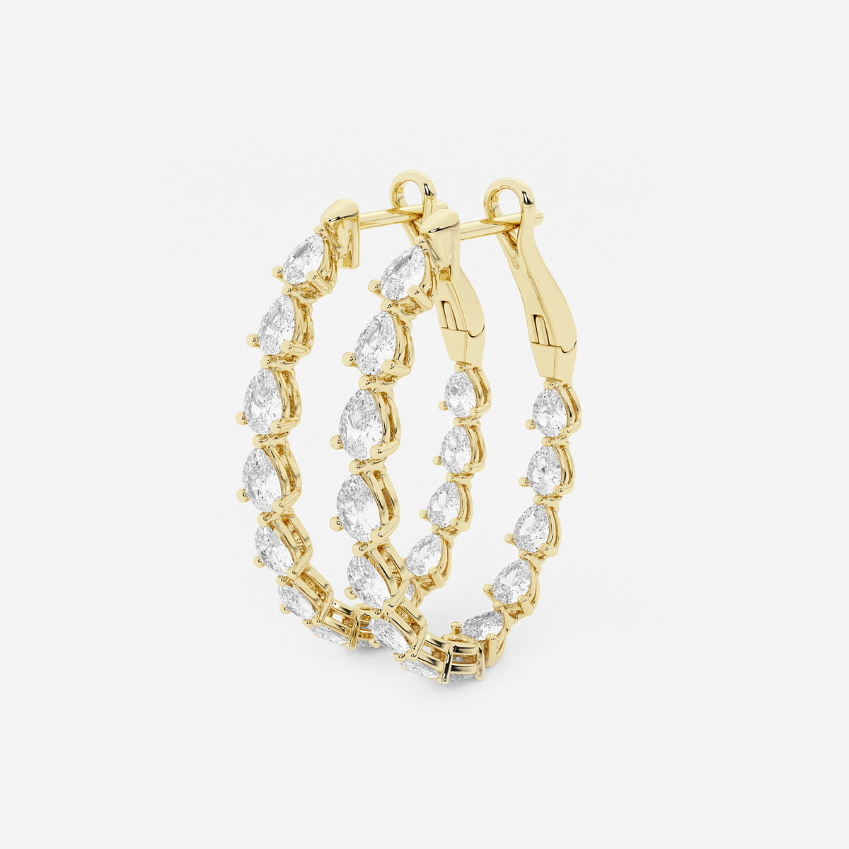 Additional Image 1 for  3 ctw Pear Lab Grown Diamond Inside Out Hoop Earrings