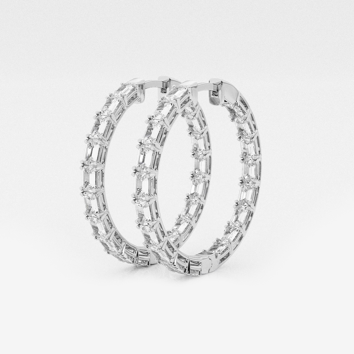 Additional Image 1 for  5 ctw Emerald Lab Grown Diamond Inside Out Hoop Earrings