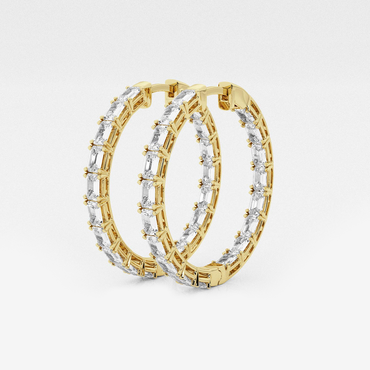 Additional Image 1 for  5 ctw Emerald Lab Grown Diamond Inside Out Hoop Earrings