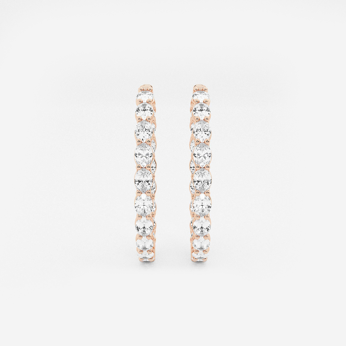 5 ctw Oval Lab Grown Diamond Inside Out Hoop Earrings