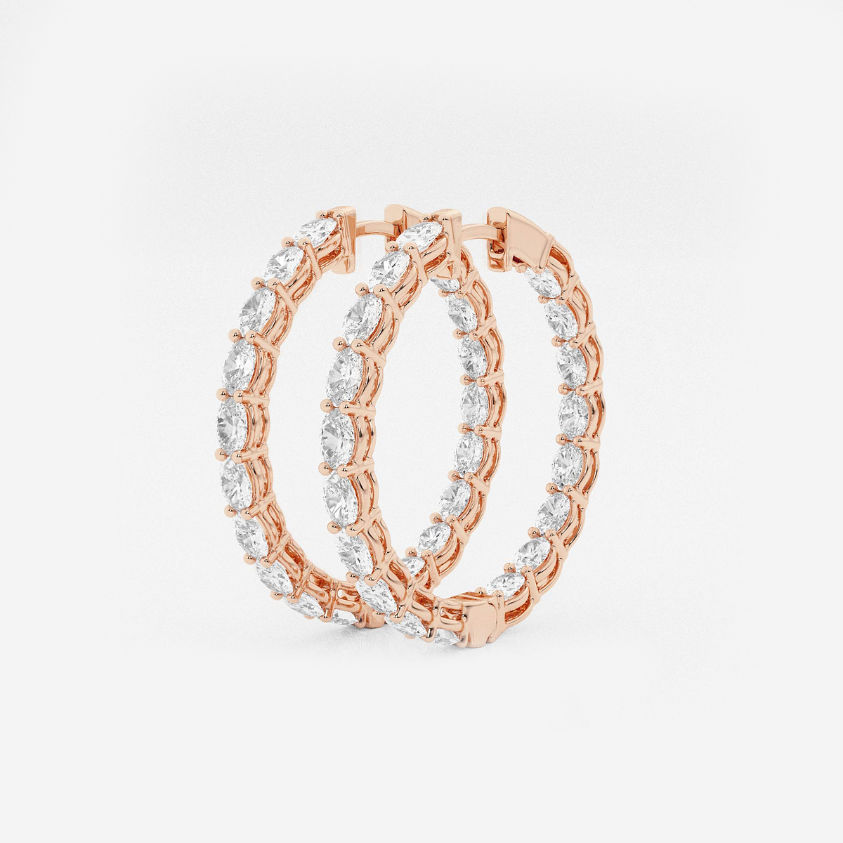 Additional Image 1 for  5 ctw Oval Lab Grown Diamond Inside Out Hoop Earrings