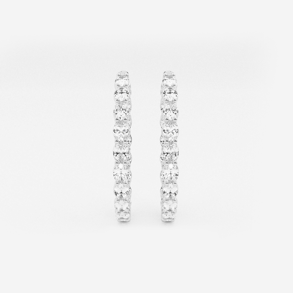 5 ctw Oval Lab Grown Diamond Inside Out Hoop Earrings