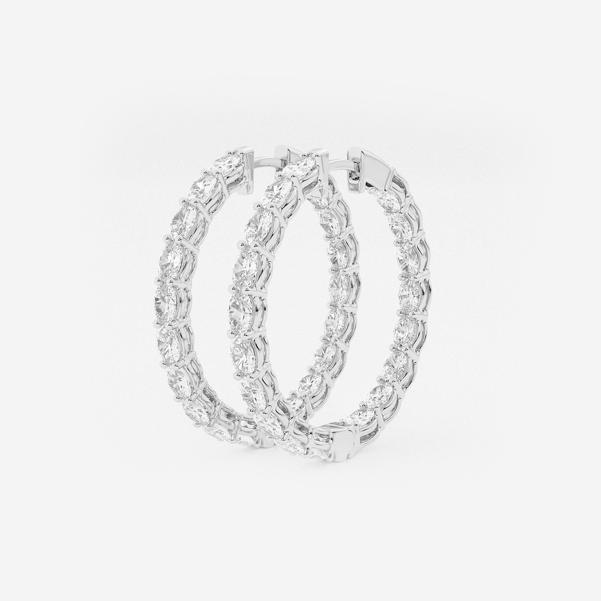 Additional Image 1 for  5 ctw Oval Lab Grown Diamond Inside Out Hoop Earrings