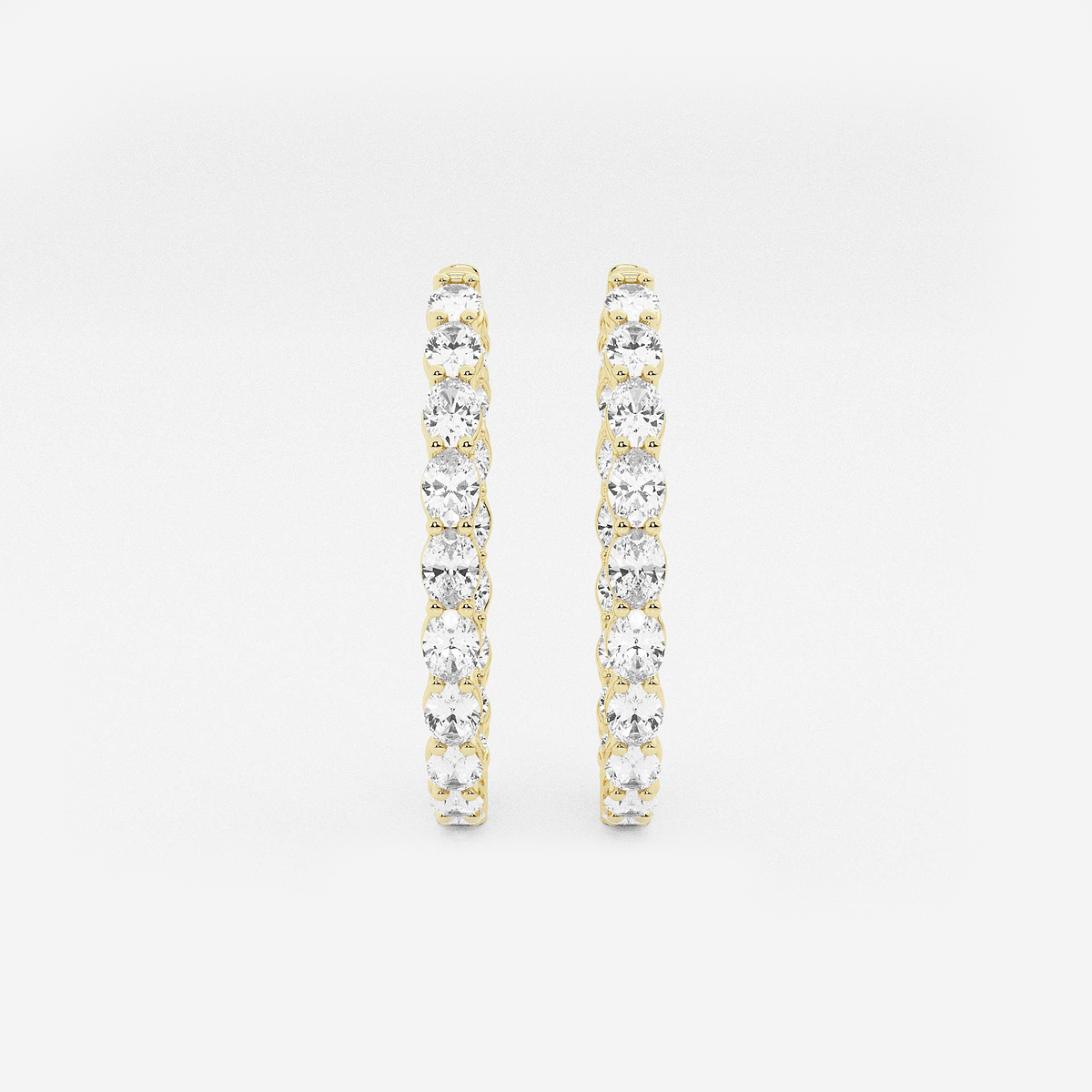 5 ctw Oval Lab Grown Diamond Inside Out Hoop Earrings