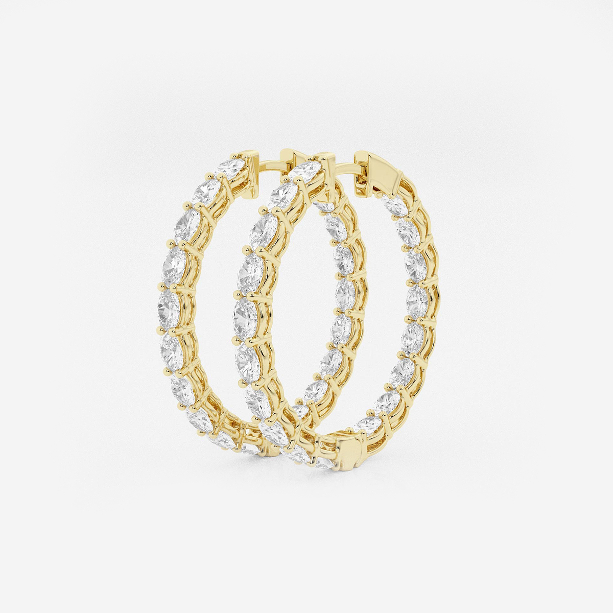 Additional Image 1 for  5 ctw Oval Lab Grown Diamond Inside Out Hoop Earrings