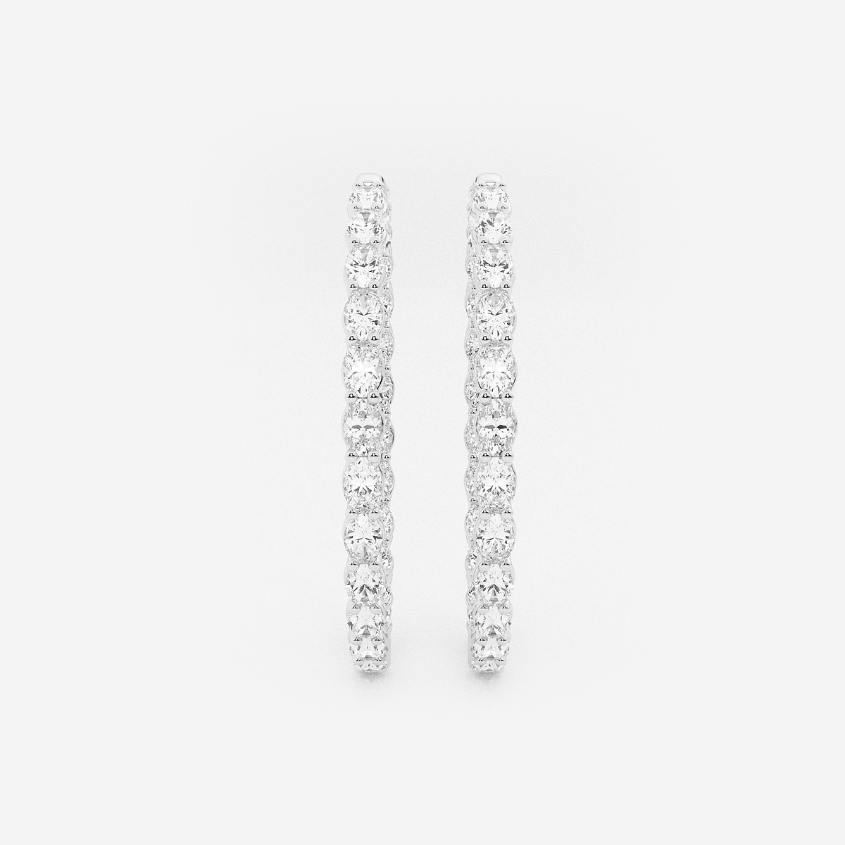 7 ctw Oval Lab Grown Diamond Inside Out Hoop Earrings