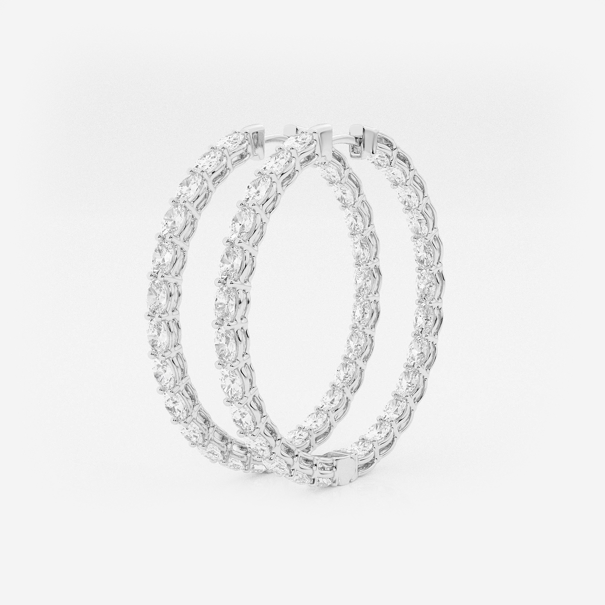 Additional Image 1 for  7 ctw Oval Lab Grown Diamond Inside Out Hoop Earrings