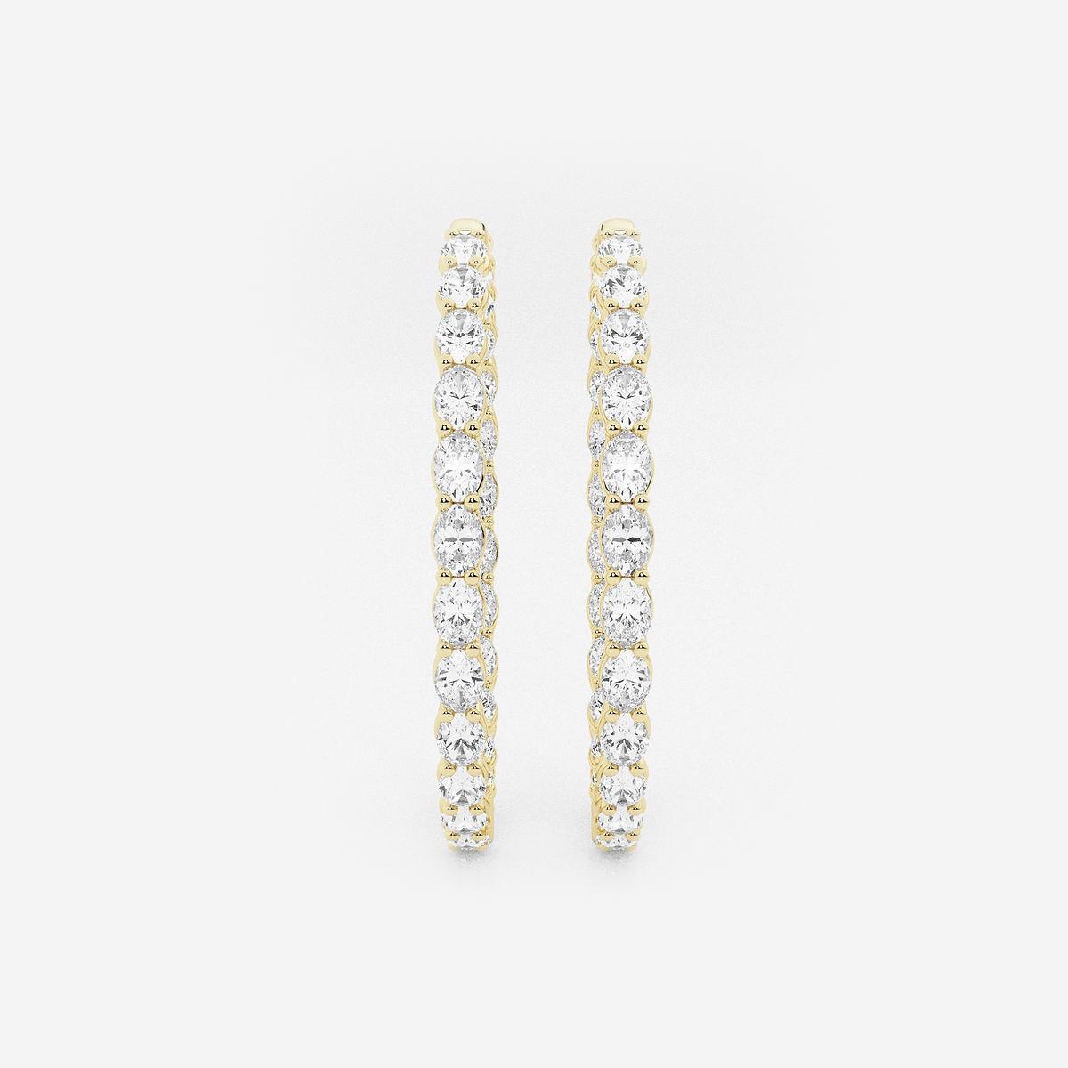 7 ctw Oval Lab Grown Diamond Inside Out Hoop Earrings