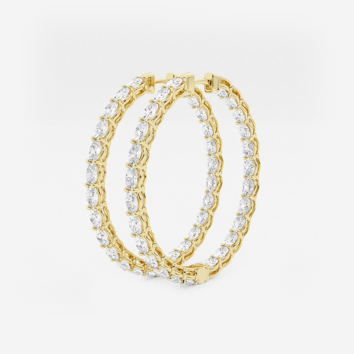 Additional Image 1 for  7 ctw Oval Lab Grown Diamond Inside Out Hoop Earrings