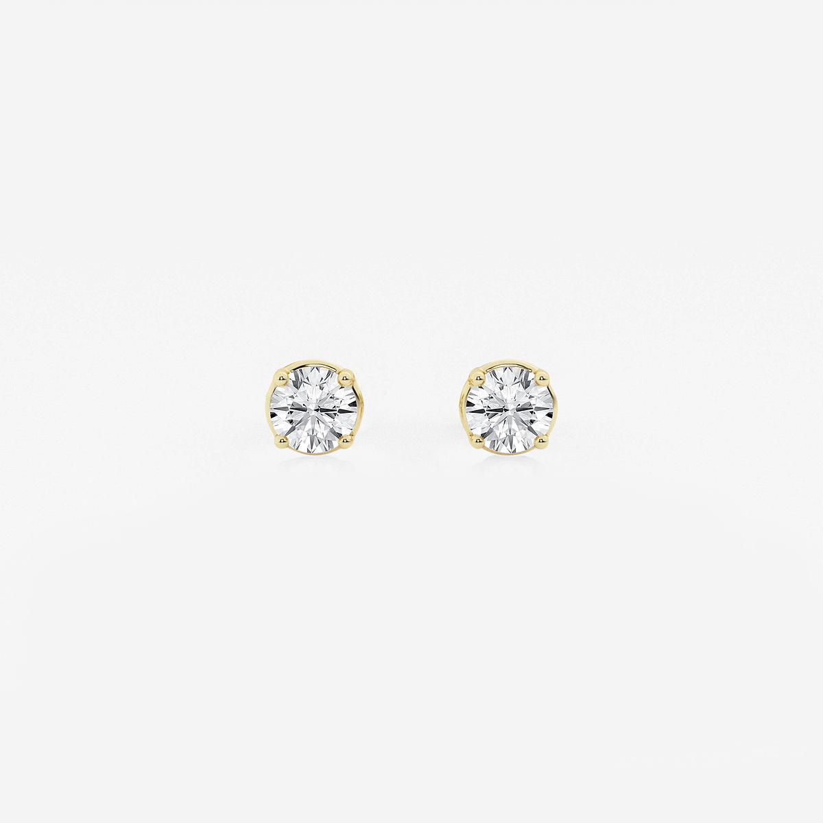 1/2 ctw Round Colorless (E) Lab Grown Diamond Stud Earrings 14K Yellow Gold, E+, VS1+