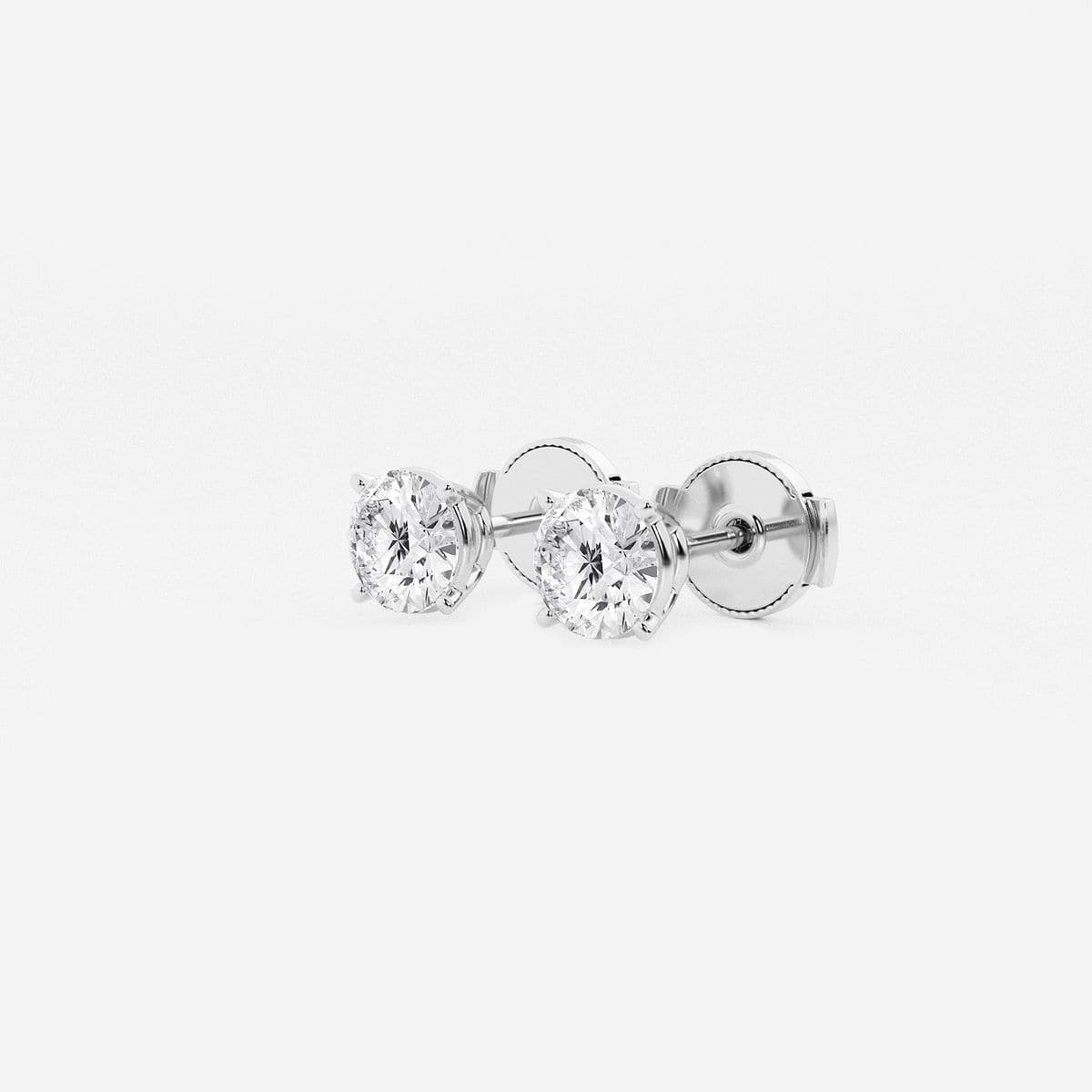 Additional Image 1 for  1 ctw Round Colorless (E) Lab Grown Diamond Stud Earrings