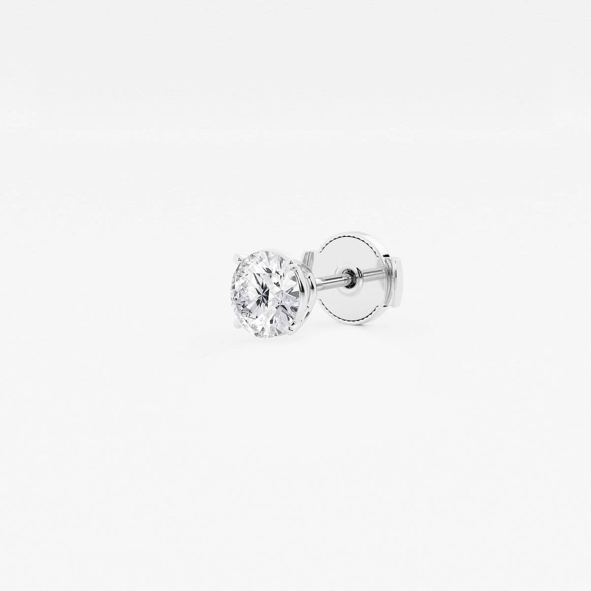 Round diamond deals pure Silver single stud