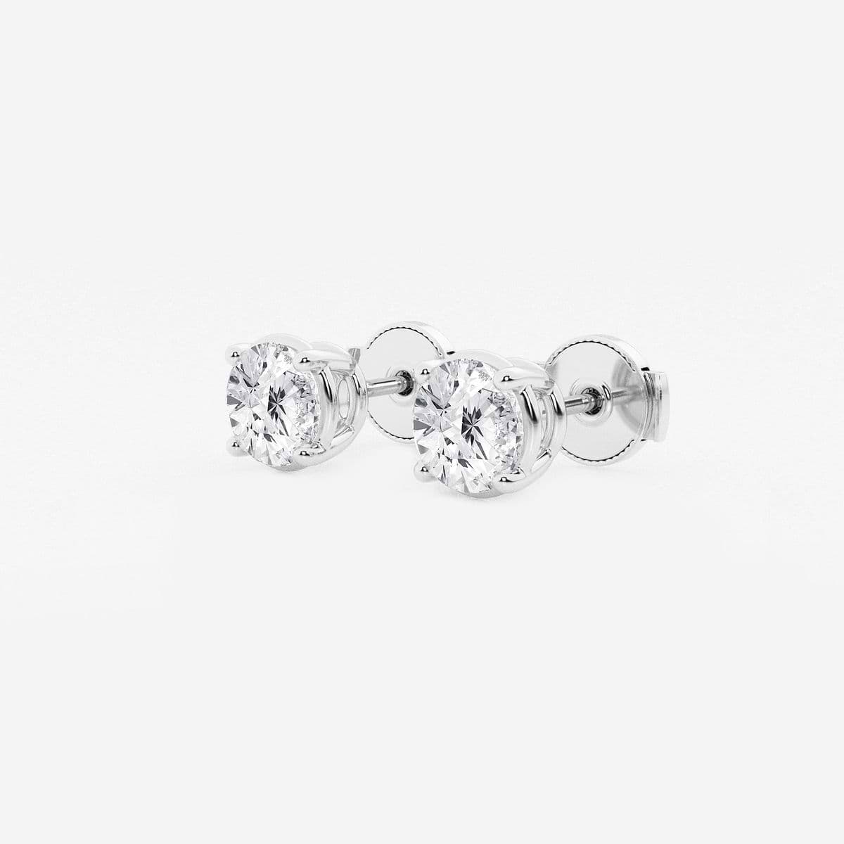 Additional Image 1 for  1 1/2 ctw Round Near-Colorless (F-G) Lab Grown Diamond Stud Earrings