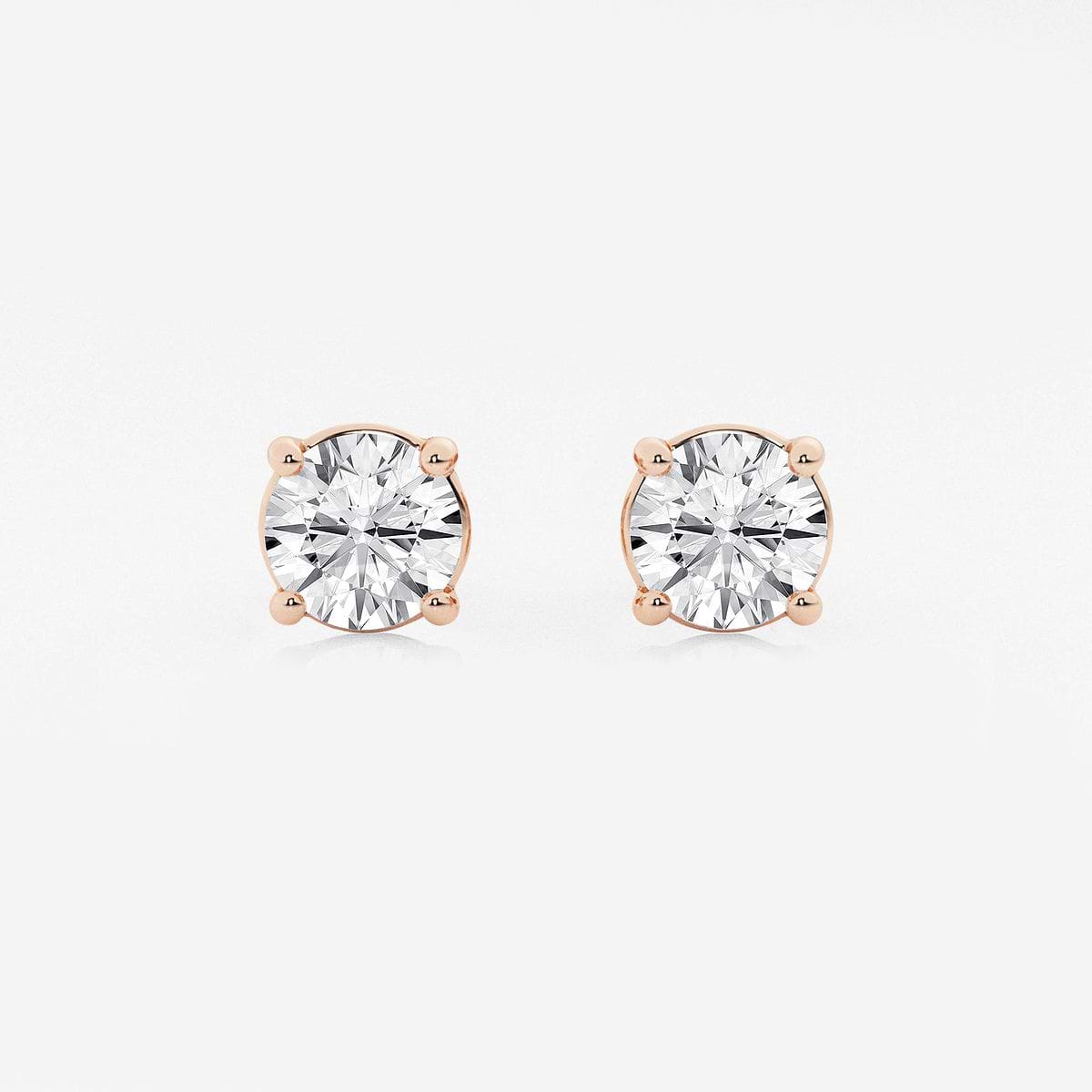 2 ctw Round Colorless (E) Lab Grown Diamond Certified Stud Earrings