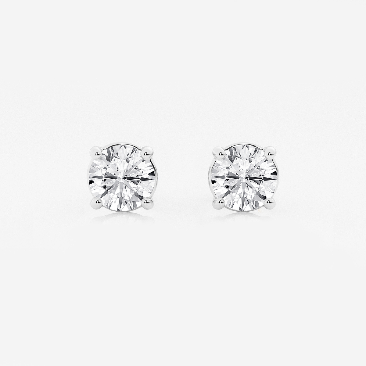 2 ctw Round Near-Colorless (F-G) Lab Grown Diamond Certified Stud Earrings Platinum, FG, VS2+