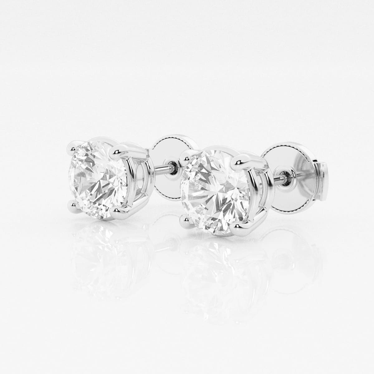 Additional Image 1 for  2 ctw Round Colorless (E) Lab Grown Diamond Certified Stud Earrings