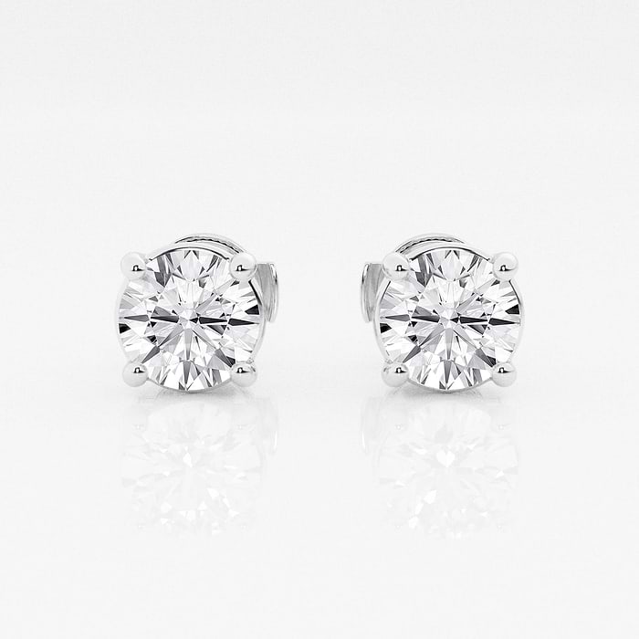 Additional Image 2 for  2 ctw Round Colorless (E) Lab Grown Diamond Certified Stud Earrings