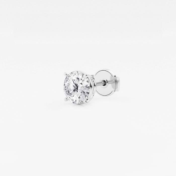 Four Prong Classic Round Single Stud Earring