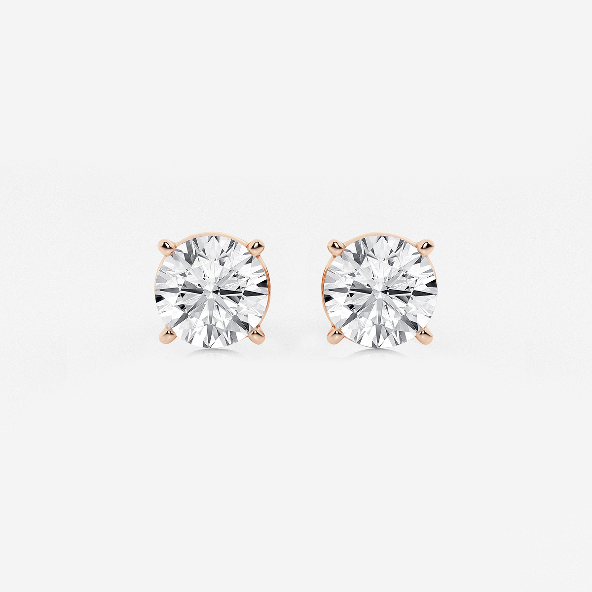 3 ctw Round Lab Grown Diamond Stud Earrings