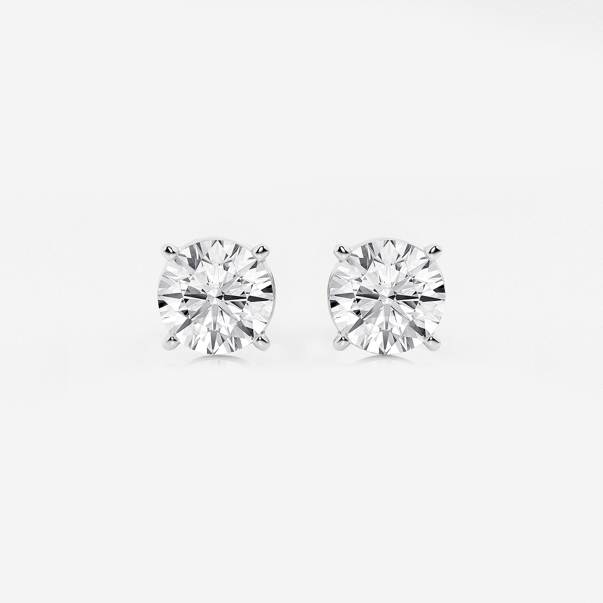 3 ctw Round Lab Grown Diamond Stud Earrings
