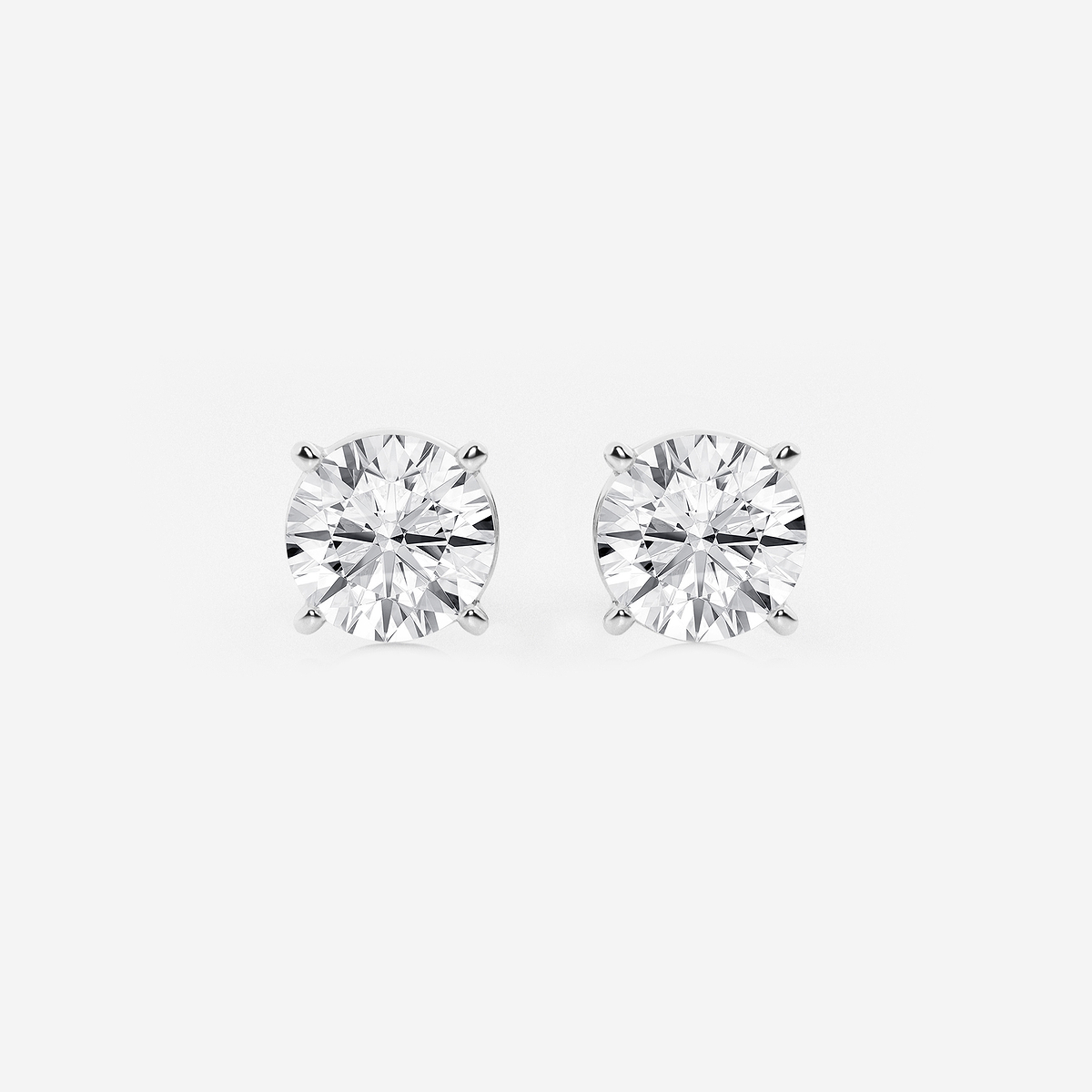 3 ctw Round Lab Grown Diamond Stud Earrings