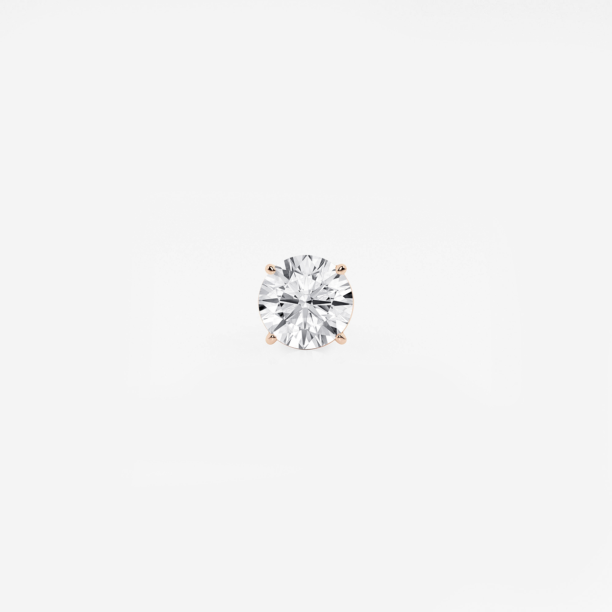 2 ctw Round Colorless Lab Grown Diamond Certified Single Stud Earring