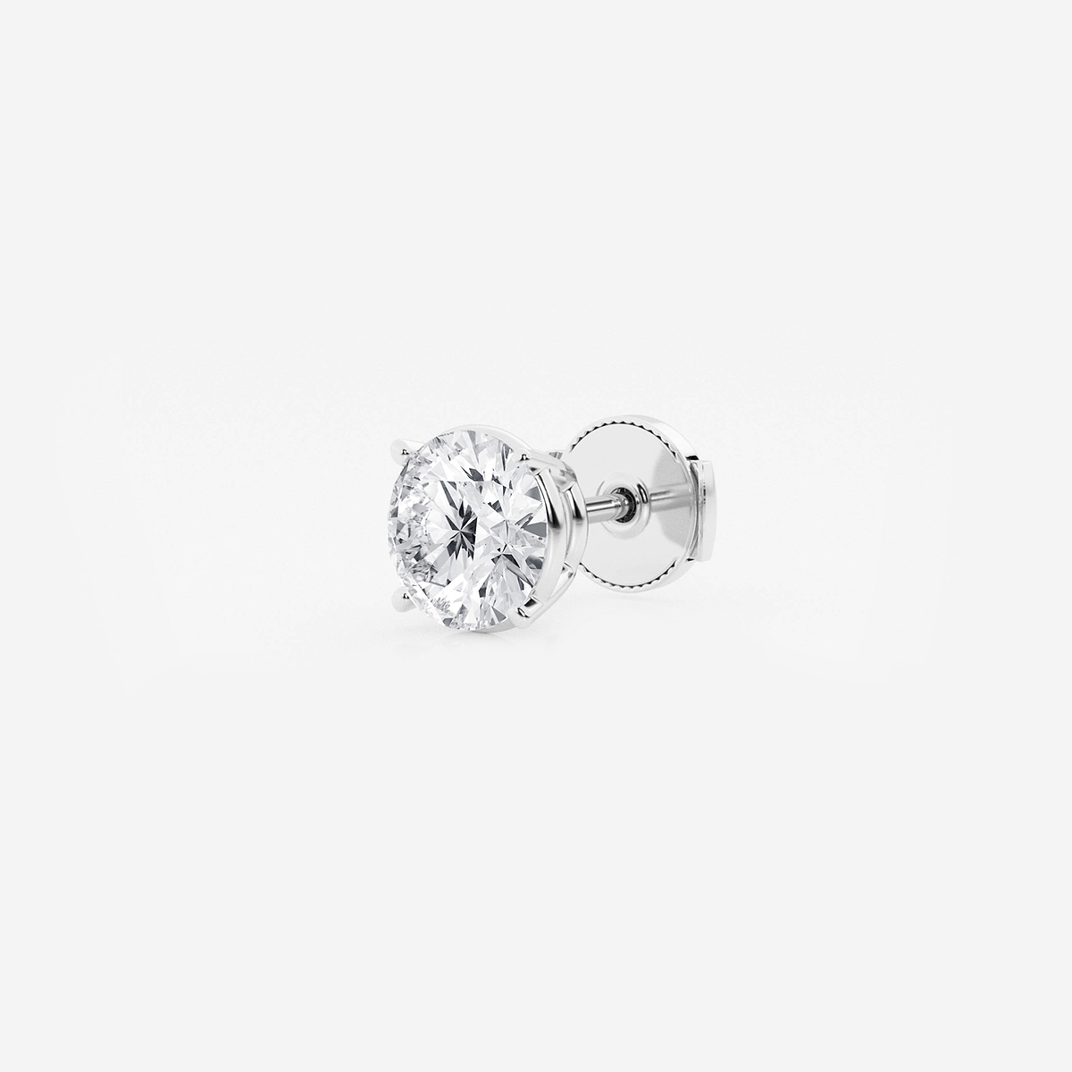 Additional Image 1 for  2 ctw Round Colorless Lab Grown Diamond Certified Single Stud Earring