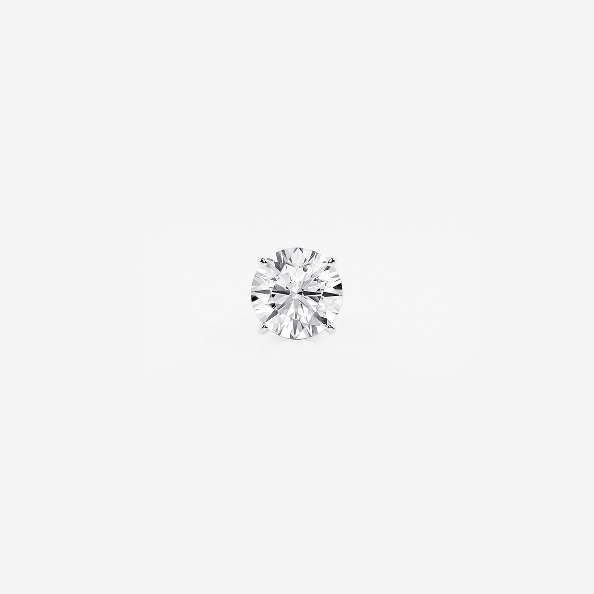 2 ctw Round Colorless Lab Grown Diamond Certified Single Stud Earring