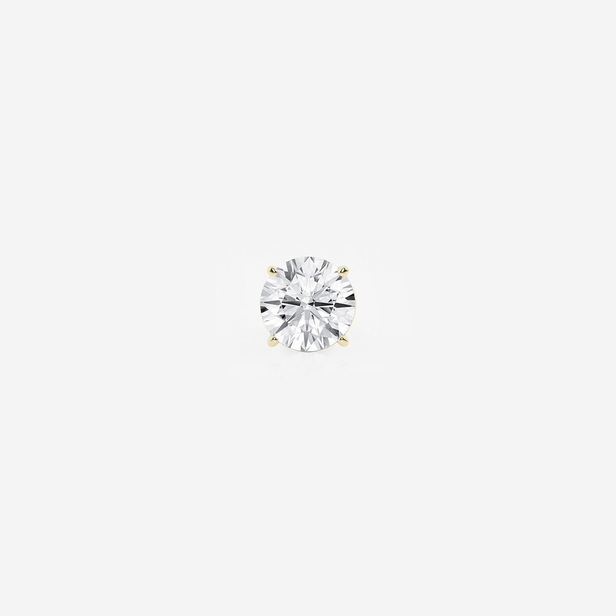 2 ctw Round Colorless Lab Grown Diamond Certified Single Stud Earring