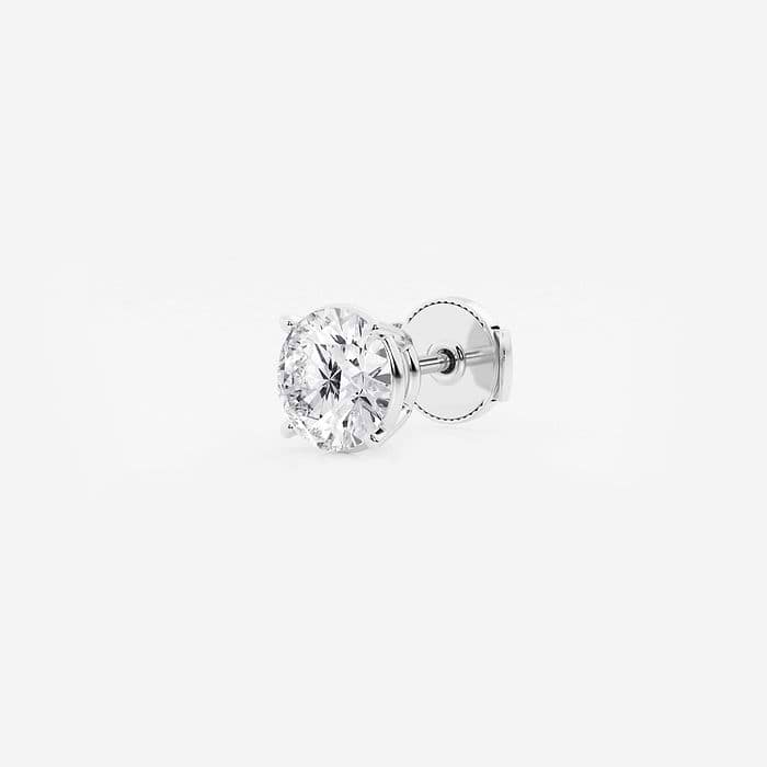 Four Prong Classic Round Single Stud Earring