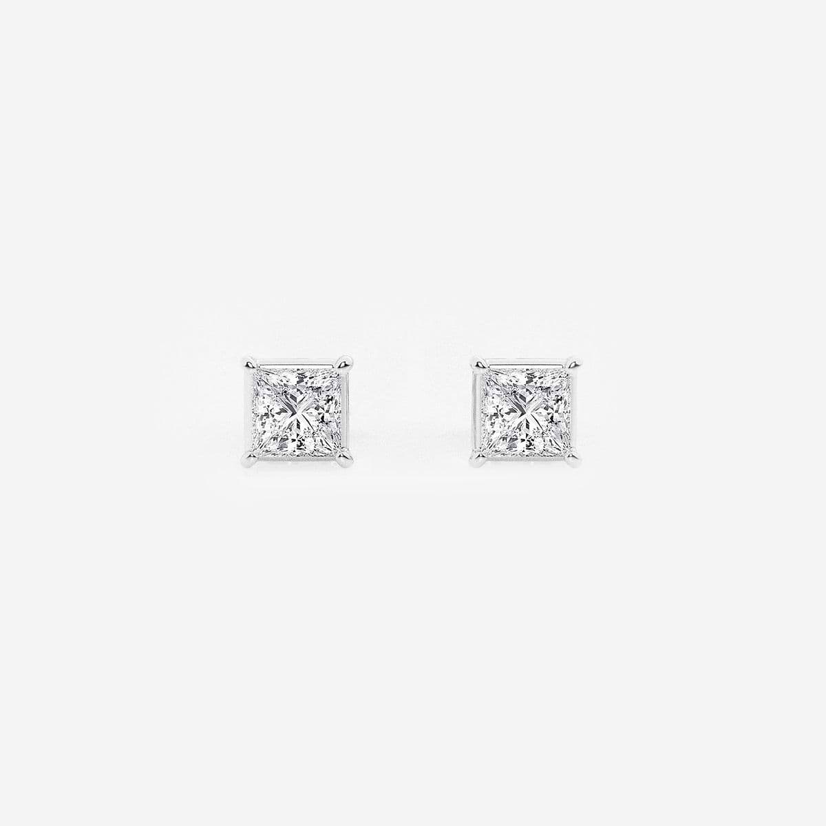 1/2 ctw Princess Lab Grown Diamond Stud Earrings