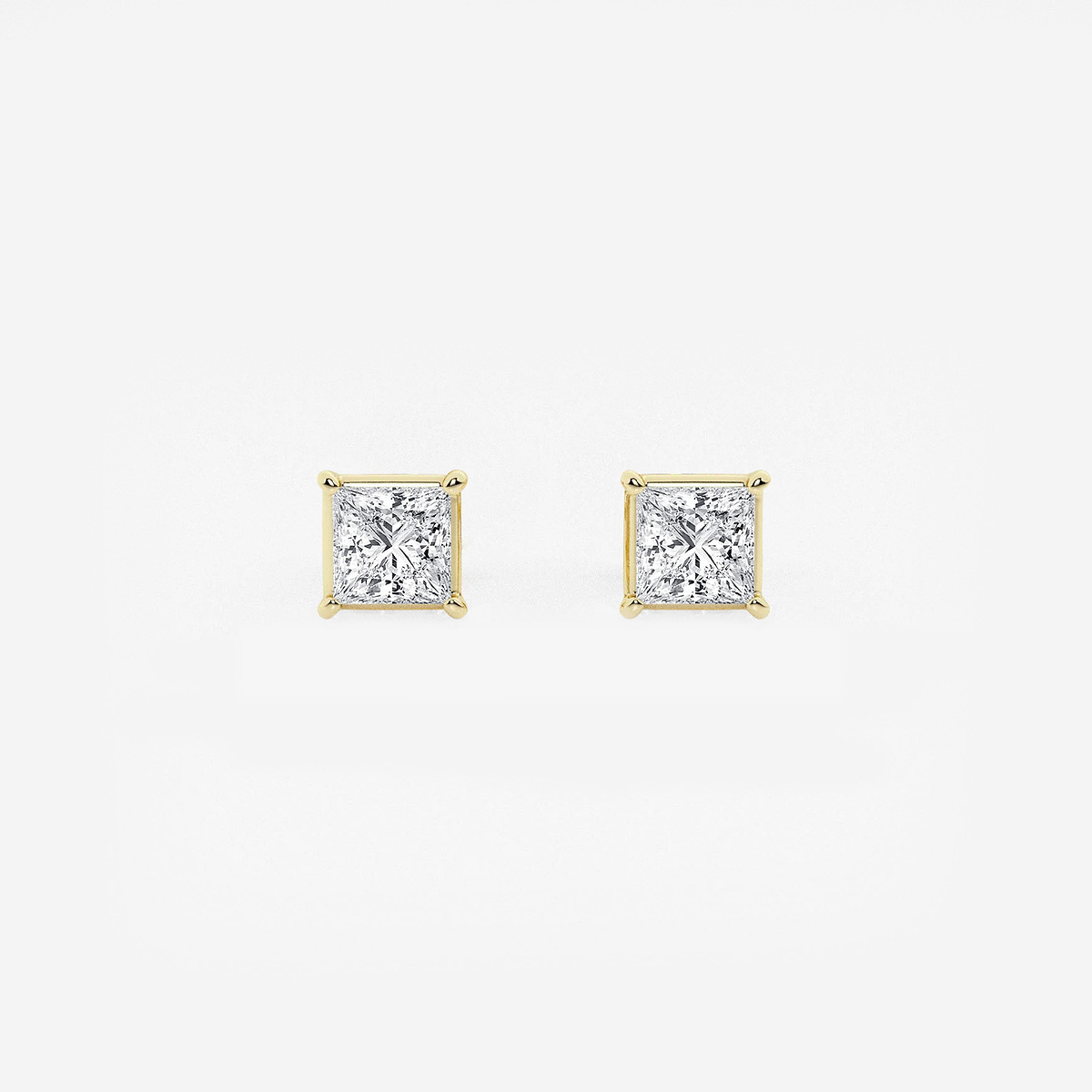 1/2 ctw Princess Lab Grown Diamond Solitaire Stud Earrings