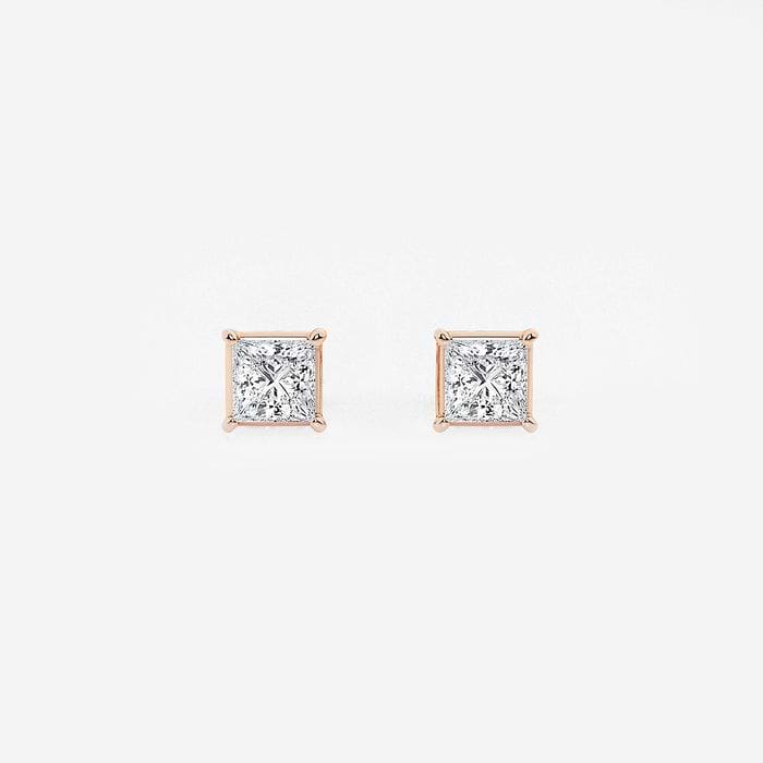 Solitaire Princess Stud Earrings