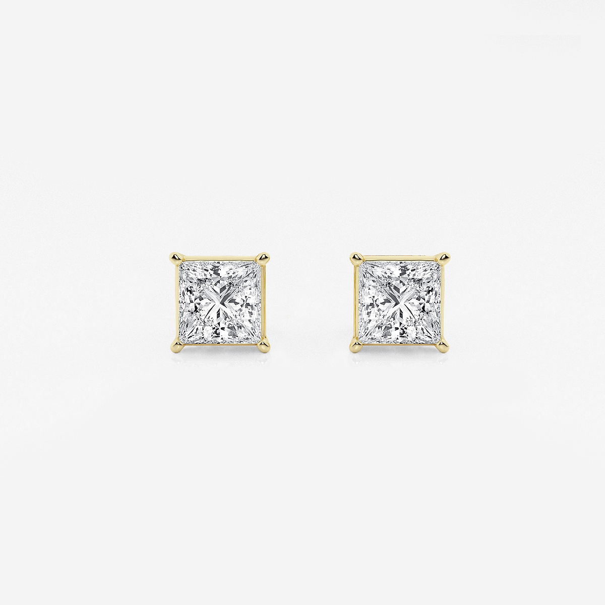 1 1/2 ctw Princess Lab Grown Diamond Solitaire Stud Earrings