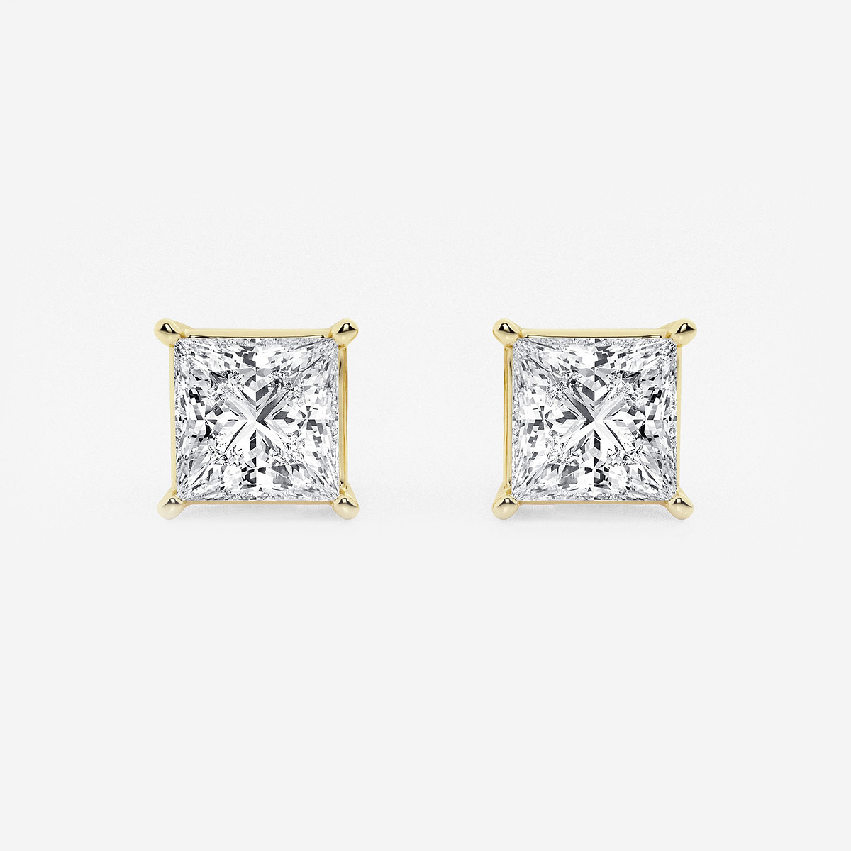 3 ctw Princess Lab Grown Diamond Solitaire Certified Stud Earrings