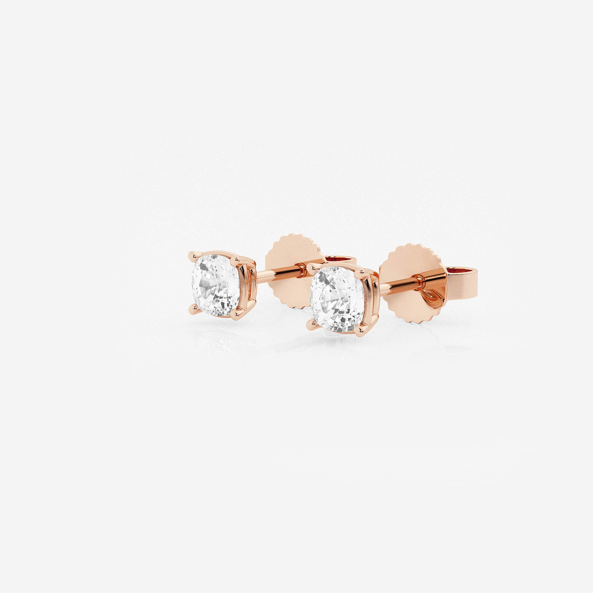 Additional Image 1 for  1/2 ctw Cushion Lab Grown Diamond Solitaire Stud Earrings
