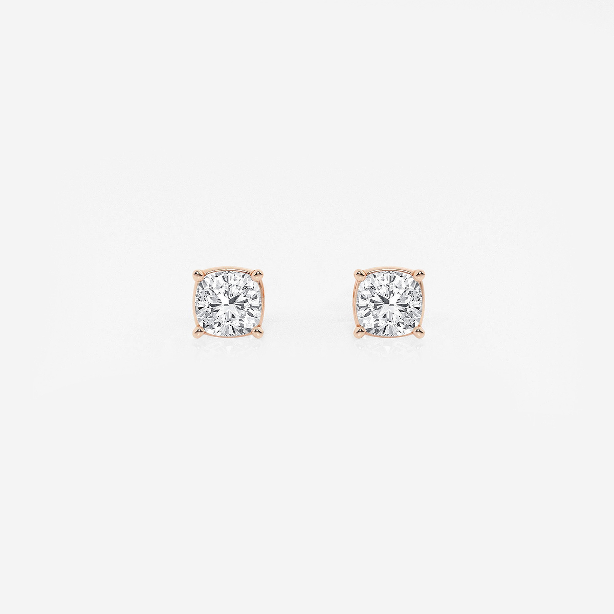 1/2 ctw Cushion Lab Grown Diamond Solitaire Stud Earrings