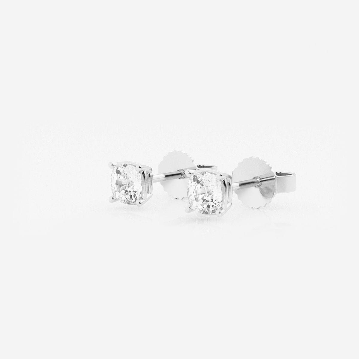 Additional Image 1 for  1/2 ctw Cushion Lab Grown Diamond Solitaire Stud Earrings