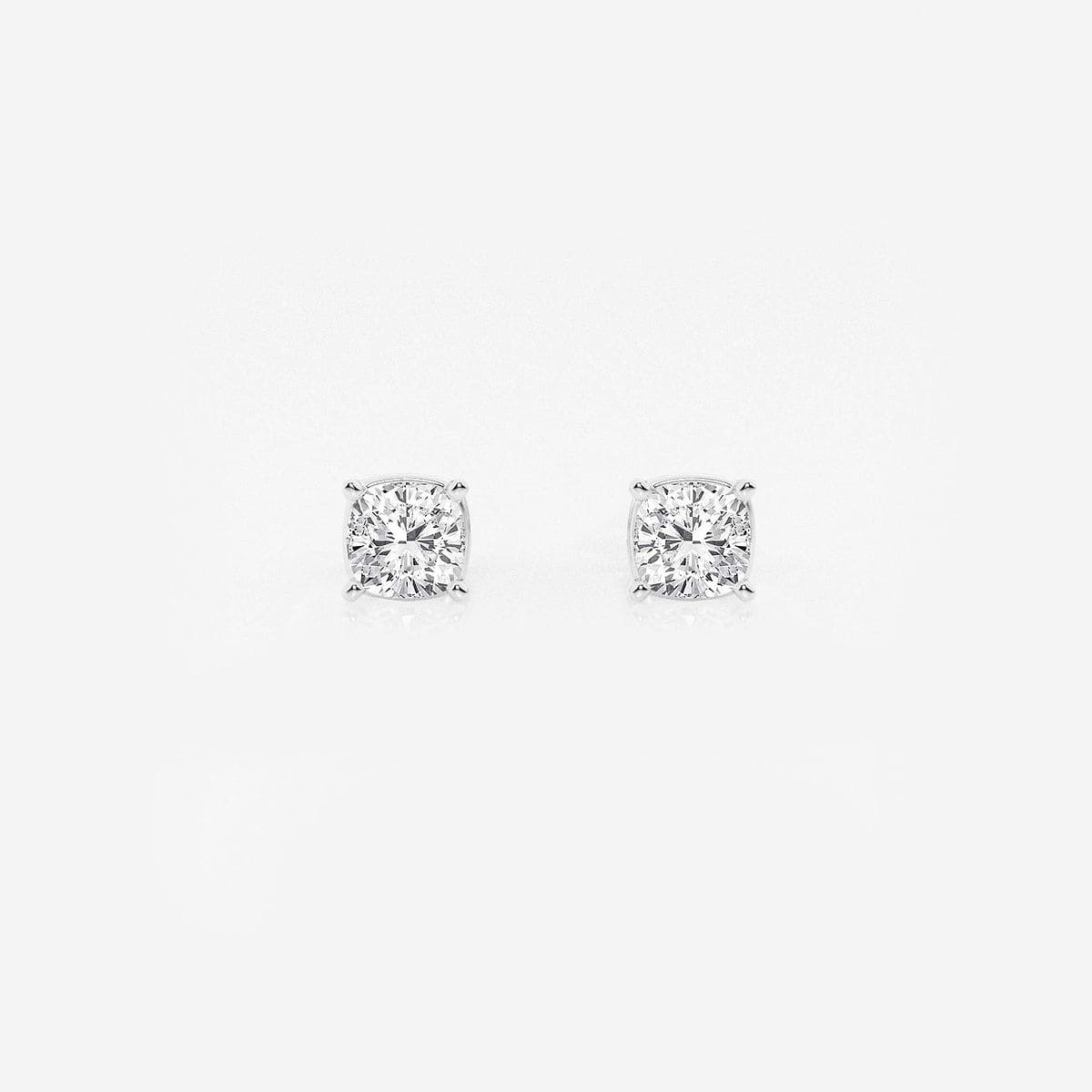 1/2 ctw Cushion Lab Grown Diamond Solitaire Stud Earrings