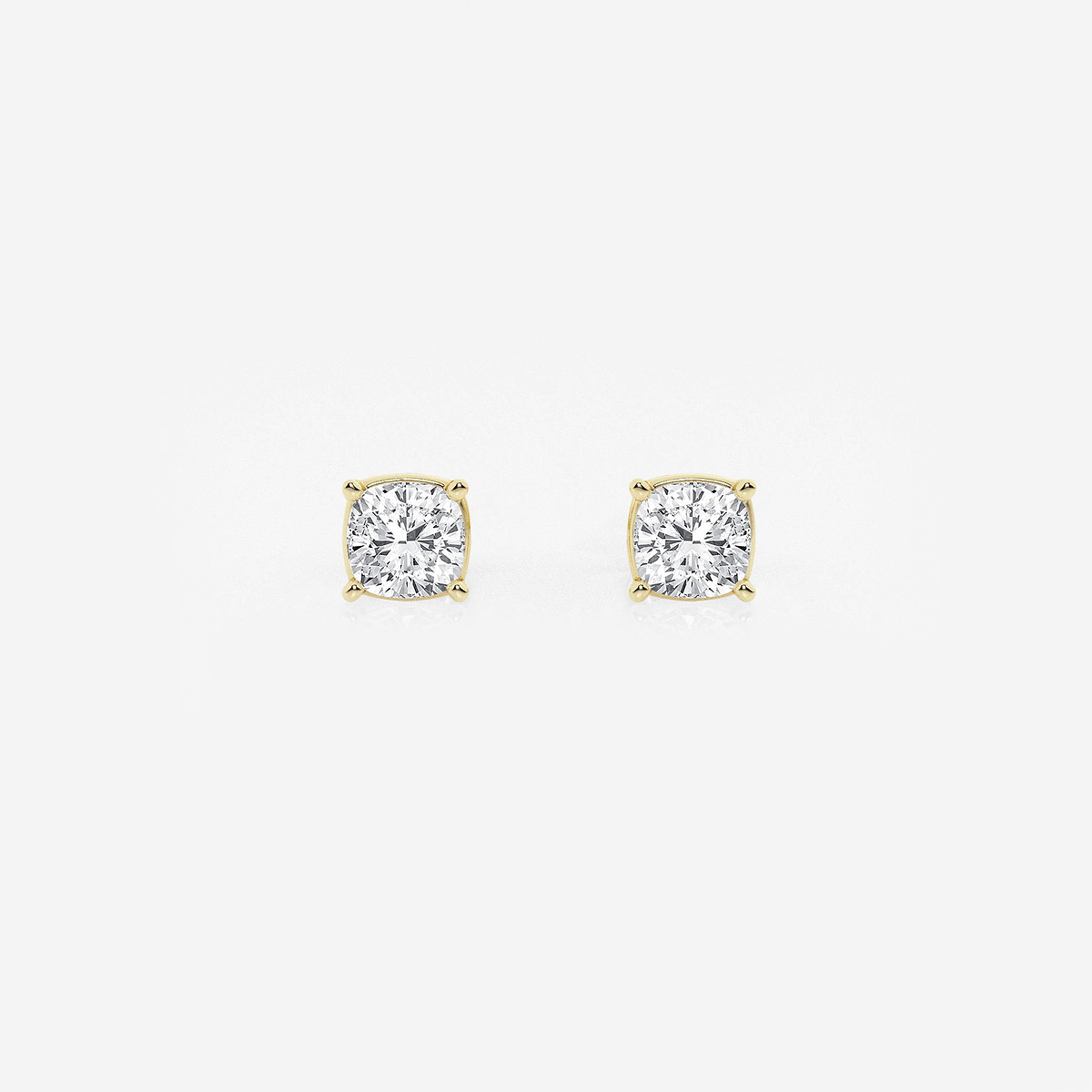 1/2 ctw Cushion Lab Grown Diamond Solitaire Stud Earrings